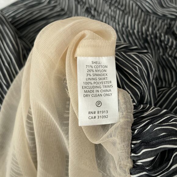 Tracy Reese Anthropologie Dress Women 10 Black Striped Bubble Hem Cocktail Retro - Picture 8 of 10